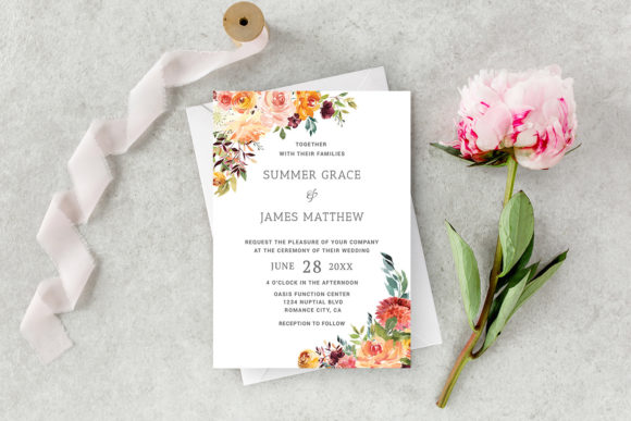 Download Romantic Floral Earthy Wedding Template - Wedding template Collection